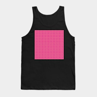 White polka dots on pink fuchsia background Tank Top